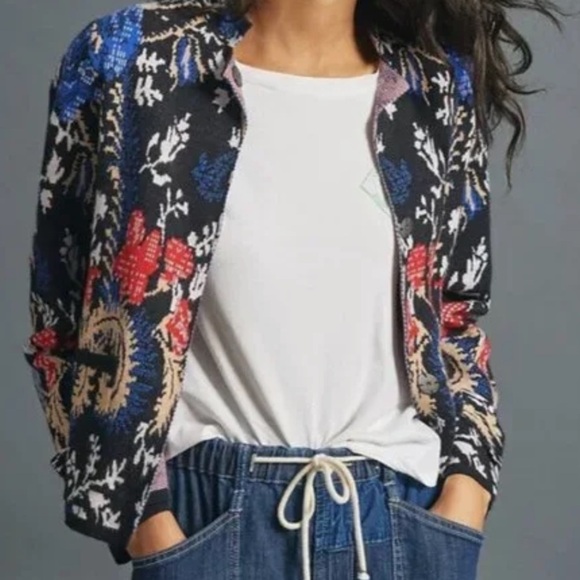 ANTHROPOLOGIE PILCRO DEBRA SWEATER JACKET. SIZE LARGE - Picture 4 of 14